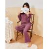 imageEkouaer Pajamas for Women Set Long Sleeve 2 Piece Lounge Sets V Neck Matching Pjs Soft Sleepwear Fall Winter SXXLRed