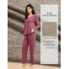 imageEkouaer Pajamas for Women Set Long Sleeve 2 Piece Lounge Sets V Neck Matching Pjs Soft Sleepwear Fall Winter SXXLRed