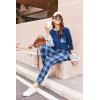 imageEkouaer Womens Pajamas Set Long Sleeve Christmas PJ Sets Soft Lounge Set for Women Sleepwear Joggers with PocketsBlue Plaid