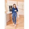 imageEkouaer Womens Pajamas Set Long Sleeve Christmas PJ Sets Soft Lounge Set for Women Sleepwear Joggers with PocketsBlue Plaid