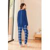 imageEkouaer Womens Pajamas Set Long Sleeve Christmas PJ Sets Soft Lounge Set for Women Sleepwear Joggers with PocketsBlue Plaid