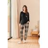 imageEkouaer Womens Pajamas Set Long Sleeve Christmas PJ Sets Soft Lounge Set for Women Sleepwear Joggers with PocketsBrown Plaid