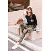 imageEkouaer Womens Pajamas Set Long Sleeve Christmas PJ Sets Soft Lounge Set for Women Sleepwear Joggers with PocketsBrown Plaid