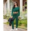 imageEkouaer Womens Pajamas Set Long Sleeve Christmas PJ Sets Soft Lounge Set for Women Sleepwear Joggers with PocketsDark Green Plaid