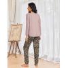 imageEkouaer Womens Pajamas Set Long Sleeve Christmas PJ Sets Soft Lounge Set for Women Sleepwear Joggers with PocketsDark Pink  Leopard