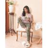 imageEkouaer Womens Pajamas Set Long Sleeve Christmas PJ Sets Soft Lounge Set for Women Sleepwear Joggers with PocketsDark Pink  Leopard