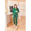 imageEkouaer Womens Pajamas Set Long Sleeve Christmas PJ Sets Soft Lounge Set for Women Sleepwear Joggers with PocketsLight Green Plaid