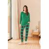 imageEkouaer Womens Pajamas Set Long Sleeve Christmas PJ Sets Soft Lounge Set for Women Sleepwear Joggers with PocketsLight Green Plaid