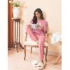 imageEkouaer Womens Pajamas Set Long Sleeve Christmas PJ Sets Soft Lounge Set for Women Sleepwear Joggers with PocketsLight Pink Plaid