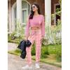 imageEkouaer Womens Pajamas Set Long Sleeve Christmas PJ Sets Soft Lounge Set for Women Sleepwear Joggers with PocketsLight Pink Plaid