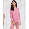 imageEkouaer Womens Pajamas Set Long Sleeve Christmas PJ Sets Soft Lounge Set for Women Sleepwear Joggers with PocketsLight Pink Plaid