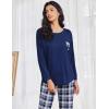 imageEkouaer Womens Pajamas Set Long Sleeve Christmas PJ Sets Soft Lounge Set for Women Sleepwear Joggers with PocketsNavy Blue Plaid