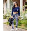 imageEkouaer Womens Pajamas Set Long Sleeve Christmas PJ Sets Soft Lounge Set for Women Sleepwear Joggers with PocketsNavy Blue Plaid