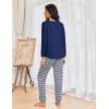 imageEkouaer Womens Pajamas Set Long Sleeve Christmas PJ Sets Soft Lounge Set for Women Sleepwear Joggers with PocketsNavy Blue Striped