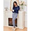 imageEkouaer Womens Pajamas Set Long Sleeve Christmas PJ Sets Soft Lounge Set for Women Sleepwear Joggers with PocketsNavy Blue Striped