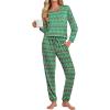 imageEkouaer Womens Pajamas Set Long Sleeve Christmas PJ Sets Soft Lounge Set for Women Sleepwear Joggers with PocketsGreen Christmas