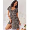 imageEkouaer 2 Pack Nightgowns for Women Button Down Night Shirts Short Sleeve Sleep Shirts V Neck Sleepwear Pajama DressBlack leopard