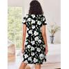 imageEkouaer 2 Pack Nightgowns for Women Button Down Night Shirts Short Sleeve Sleep Shirts V Neck Sleepwear Pajama DressClouds  Flowers