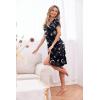 imageEkouaer 2 Pack Nightgowns for Women Button Down Night Shirts Short Sleeve Sleep Shirts V Neck Sleepwear Pajama DressGrey black Stars