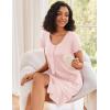 imageEkouaer 2 Pack Nightgowns for Women Button Down Night Shirts Short Sleeve Sleep Shirts V Neck Sleepwear Pajama DressPink navy