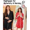 imageEkouaer 2 Pack Nightgowns for Women Long Sleeve Night Shirt Button Down Sleep Shirt VNeck Sleep Dress Pajama SleepwearBlackChristmas Print
