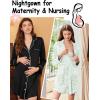imageEkouaer 2 Pack Nightgowns for Women Long Sleeve Night Shirt Button Down Sleep Shirt VNeck Sleep Dress Pajama SleepwearBlackSmall Daisies