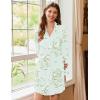 imageEkouaer 2 Pack Nightgowns for Women Long Sleeve Night Shirt Button Down Sleep Shirt VNeck Sleep Dress Pajama SleepwearBlackSmall Daisies