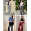 imageEkouaer 2 Pack Women Pajama Pants Soft Casual Pajama Bottoms Comfy Wide Leg Sleep Pants Pj Bottoms with PocketsDark Greynavy Blue