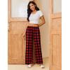 imageEkouaer 2 Pack Women Pajama Pants Soft Casual Pajama Bottoms Comfy Wide Leg Sleep Pants Pj Bottoms with PocketsRed Black Plaidblack White Plaid