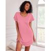 imageEkouaer 2 Pack Womens Nightgown Short Sleeve Nightshirts Comfy Soft Pajama Sleep DressPink  Green