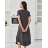 imageEkouaer 3 Pack Long Nightgowns for Women Plus Size House Dress Short Sleeve Night Gown V Neck Casual Nightshirt M4XLBlackGreyBlack Butterfly
