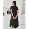 imageEkouaer 3 Pack Long Nightgowns for Women Plus Size House Dress Short Sleeve Night Gown V Neck Casual Nightshirt M4XLBlackGreyBlue