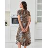 imageEkouaer 3 Pack Long Nightgowns for Women Plus Size House Dress Short Sleeve Night Gown V Neck Casual Nightshirt M4XLBlackGreyLeopard