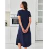 imageEkouaer 3 Pack Long Nightgowns for Women Plus Size House Dress Short Sleeve Night Gown V Neck Casual Nightshirt M4XLBlackNavy BlueTie Dye