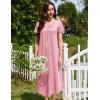 imageEkouaer 3 Pack Long Nightgowns for Women Plus Size House Dress Short Sleeve Night Gown V Neck Casual Nightshirt M4XLBlackPinkBlue Star