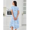 imageEkouaer 3 Pack Long Nightgowns for Women Plus Size House Dress Short Sleeve Night Gown V Neck Casual Nightshirt M4XLBlackPinkBlue Star