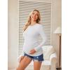 imageEkouaer 3 Packs Maternity Shirts Crew Neck Long Sleeve Pregnancy Tee Tops Tunic Blouse Casual Mama Clothes3pcs Black  Grey  White