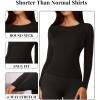 imageEkouaer 4 Pack Womens Long Sleeve Basic Shirts Fitted Workout Tops Athletic Underscrubs Undershirts XSXXLBlackBrownBeigeWhite