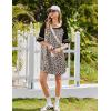 imageEkouaer Cotton Nightgowns for Women Short Sleeve Sleep Shirts Crew Neck Night Shirts Soft Color Block Night GownLeopard Brown