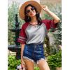 imageEkouaer Cotton Nightgowns for Women Short Sleeve Sleep Shirts Crew Neck Night Shirts Soft Color Block Night GownLight Grey
