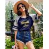 imageEkouaer Cotton Nightgowns for Women Short Sleeve Sleep Shirts Crew Neck Night Shirts Soft Color Block Night GownSunshine Blue
