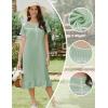 imageEkouaer Cotton Nightgowns for Women Soft Long Button Night Gowns Comfy House Dress with Pockets Short Sleeve Sleepwear S3XLLight Green