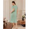 imageEkouaer Cotton Nightgowns for Women Soft Long Button Night Gowns Comfy House Dress with Pockets Short Sleeve Sleepwear S3XLLight Green