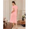 imageEkouaer Cotton Nightgowns for Women Soft Long Button Night Gowns Comfy House Dress with Pockets Short Sleeve Sleepwear S3XLLight Pink