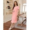 imageEkouaer Cotton Nightgowns for Women Soft Long Button Night Gowns Comfy House Dress with Pockets Short Sleeve Sleepwear S3XLLight Pink