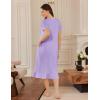 imageEkouaer Cotton Nightgowns for Women Soft Long Button Night Gowns Comfy House Dress with Pockets Short Sleeve Sleepwear S3XLLilac