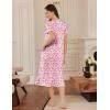 imageEkouaer Cotton Nightgowns for Women Soft Long Button Night Gowns Comfy House Dress with Pockets Short Sleeve Sleepwear S3XLPink Flower