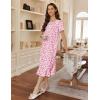imageEkouaer Cotton Nightgowns for Women Soft Long Button Night Gowns Comfy House Dress with Pockets Short Sleeve Sleepwear S3XLPink Flower
