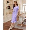 imageEkouaer Cotton Nightgowns for Women Soft Long Button Night Gowns Comfy House Dress with Pockets Short Sleeve Sleepwear S3XLPurple Florals