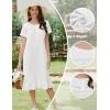 imageEkouaer Cotton Nightgowns for Women Soft Long Button Night Gowns Comfy House Dress with Pockets Short Sleeve Sleepwear S3XLWhite